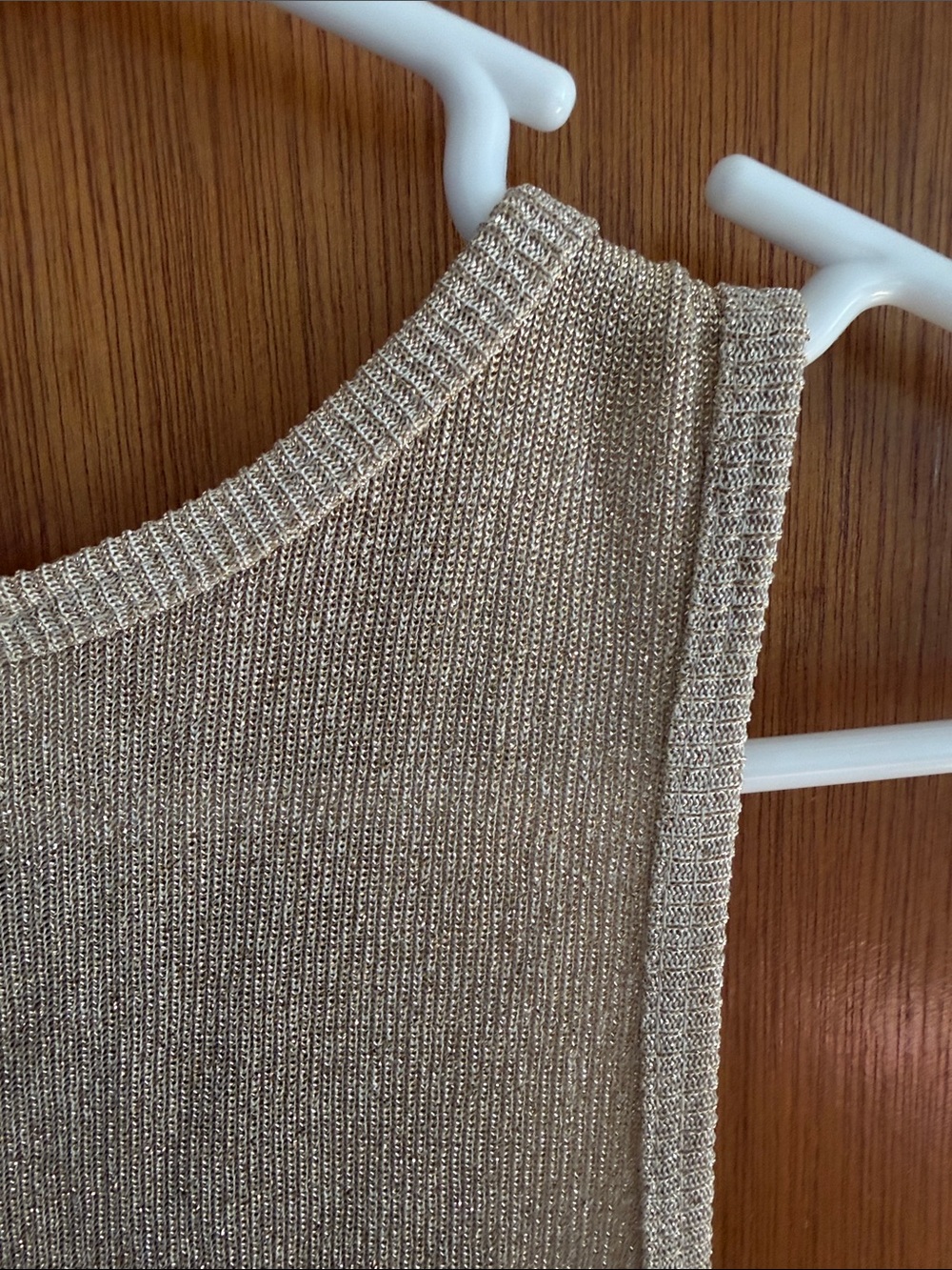 Cache Taupe Metallic Wrap-Style Tank Top - Picture 4 of 4